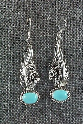 Navajo Turquoise & Sterling Silver Earrings - Bobby Platero