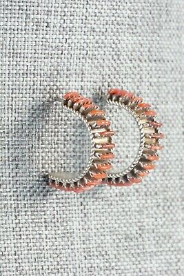 Coral & Sterling Silver Earrings - Milborne Dishta