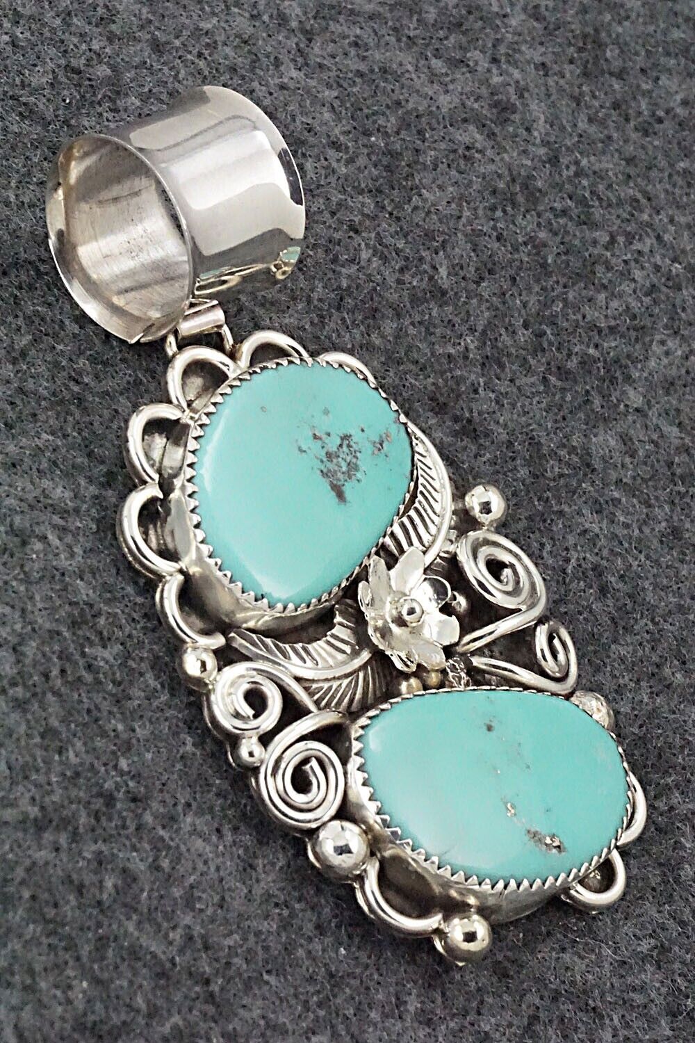 Turquoise & Sterling Silver Pendant - Shirley Largo