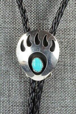 Turquoise & Sterling Silver Bolo Tie - Virginia Long