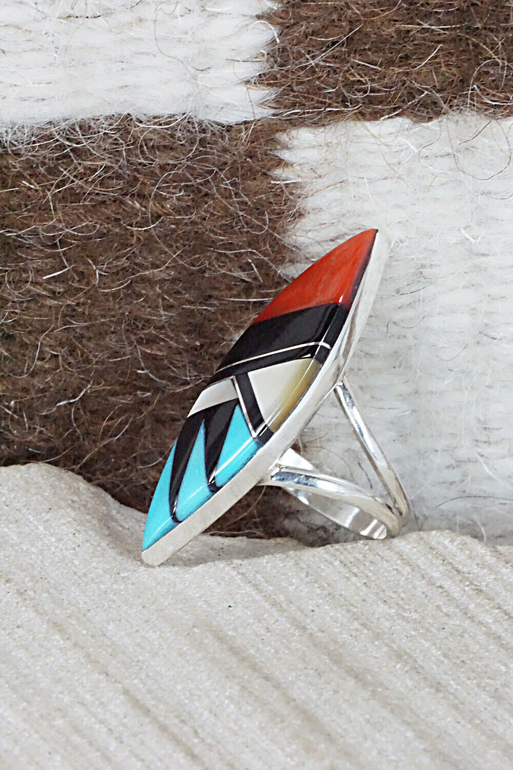 Multi Stone & Sterling Silver Ring - Cleo Kallestewa - Size 7