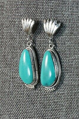Navajo Turquoise and Sterling Silver Earrings - Sharon McCarthy - High Lonesome Trading