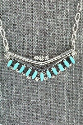 Turquoise & Sterling Silver Necklace - MaDerral Kallestewa - High Lonesome Trading
