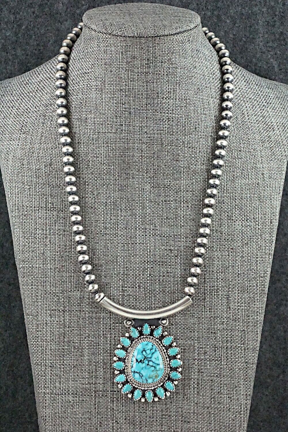Turquoise & Sterling Silver Necklace - Tom Lewis
