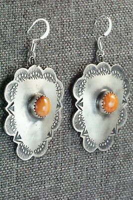 Spiny Oyster & Sterling Silver Earrings - Shawn Cayatineto - High Lonesome Trading