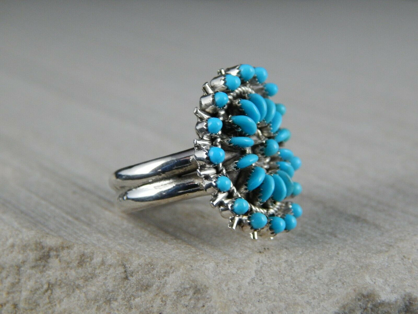 Zuni Turquoise and Sterling Silver Ring - Connie Wyaco - Size 6.5 - High Lonesome Trading
