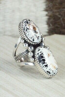 White Buffalo & Sterling Silver Ring - Alvin Joe - Size 6.25