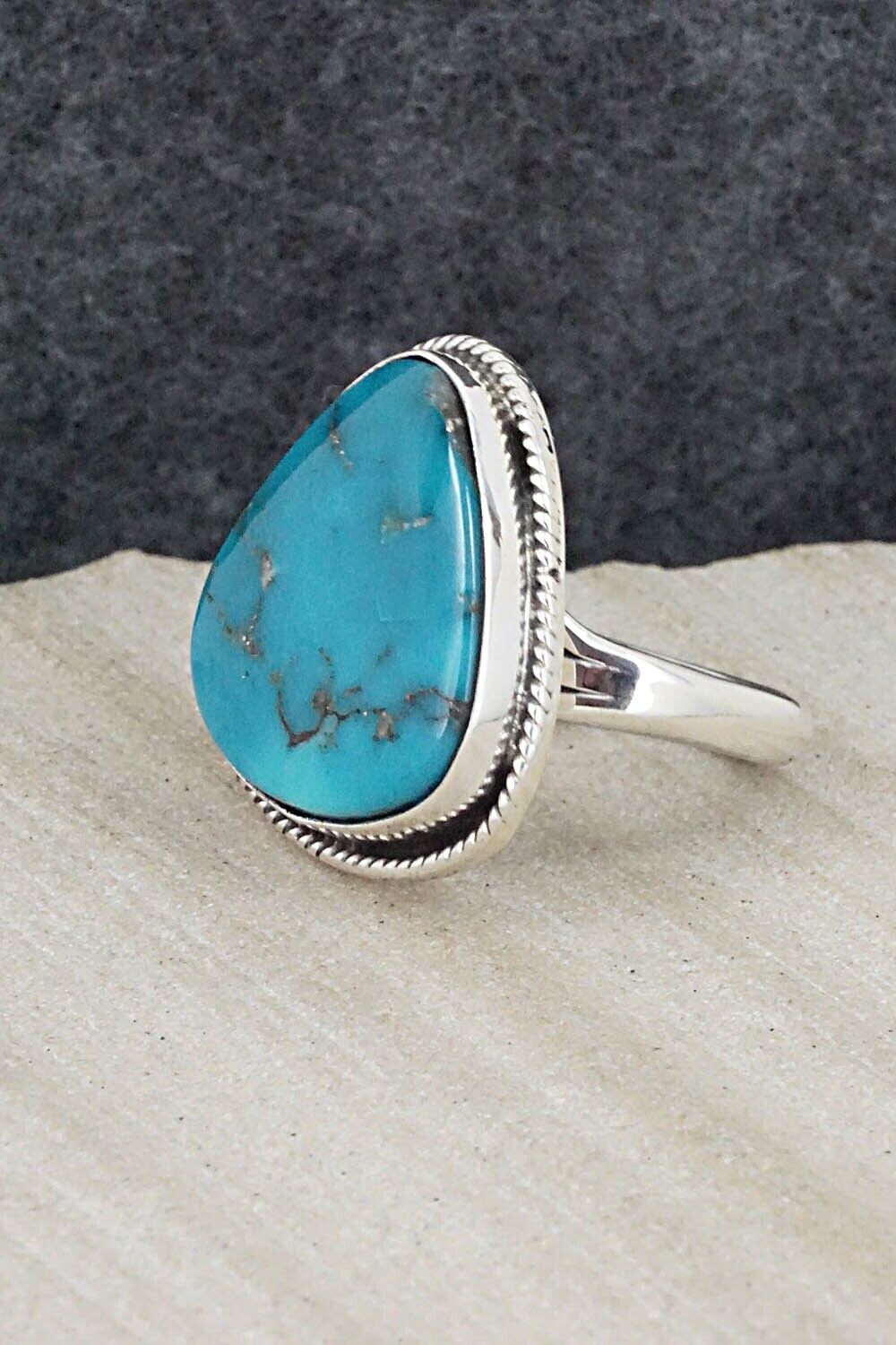 Turquoise & Sterling Silver Ring - Alice Rose Saunders - Size 8