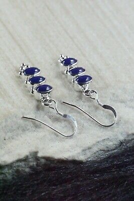 Navajo Lapis & Sterling Silver Earrings - Gary Shorty