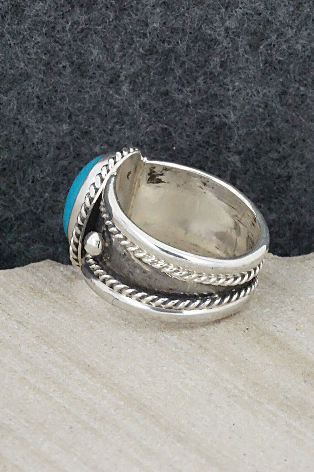 Turquoise & Sterling Silver Ring - Thomas Yazzie - Size 8.75