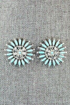 Turquoise & Sterling Silver Earrings - Nathaniel Nez