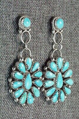 Turquoise & Sterling Silver Earrings - Eunise Wilson