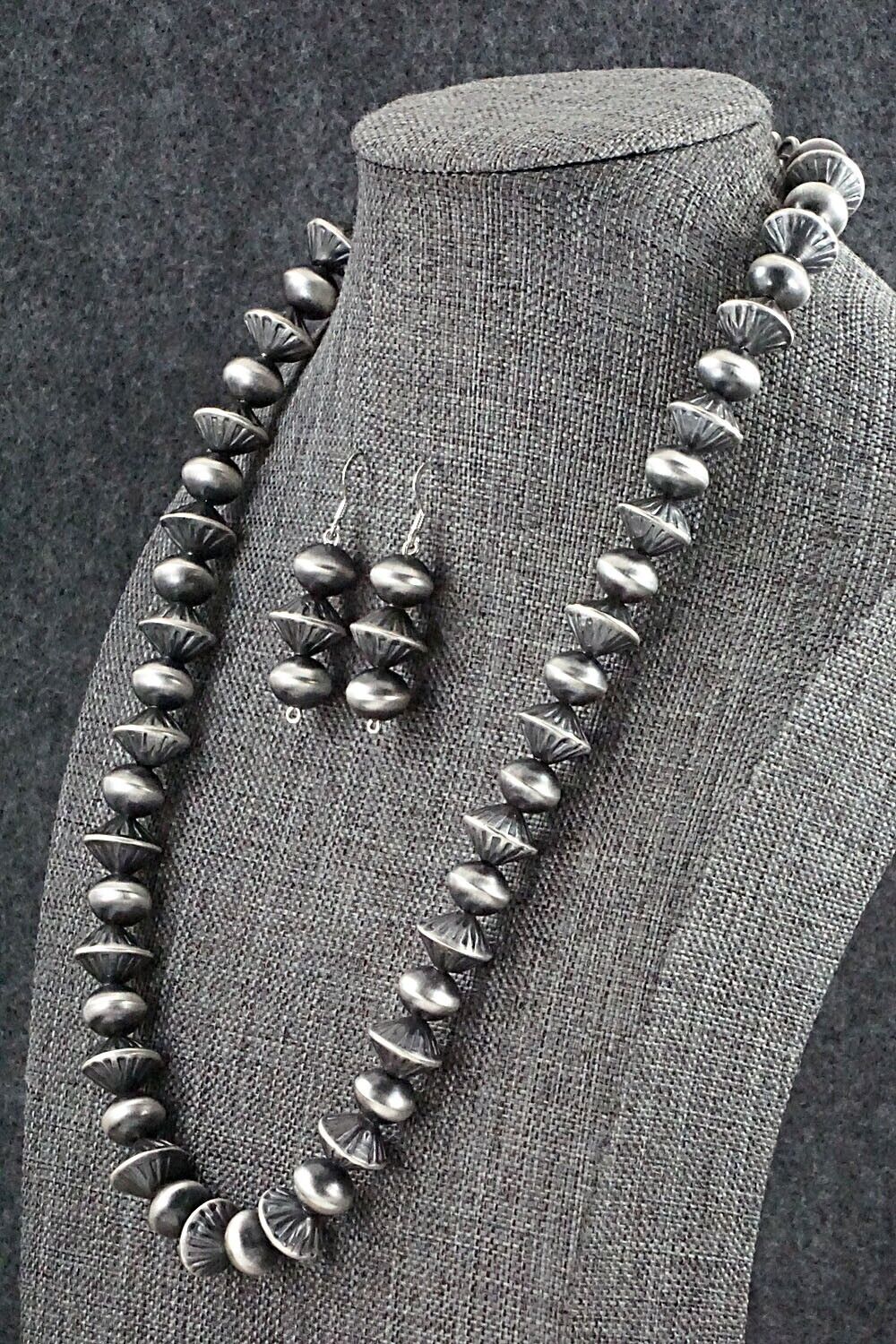 Navajo Pearl Sterling Silver Necklace Set - Preston Haley