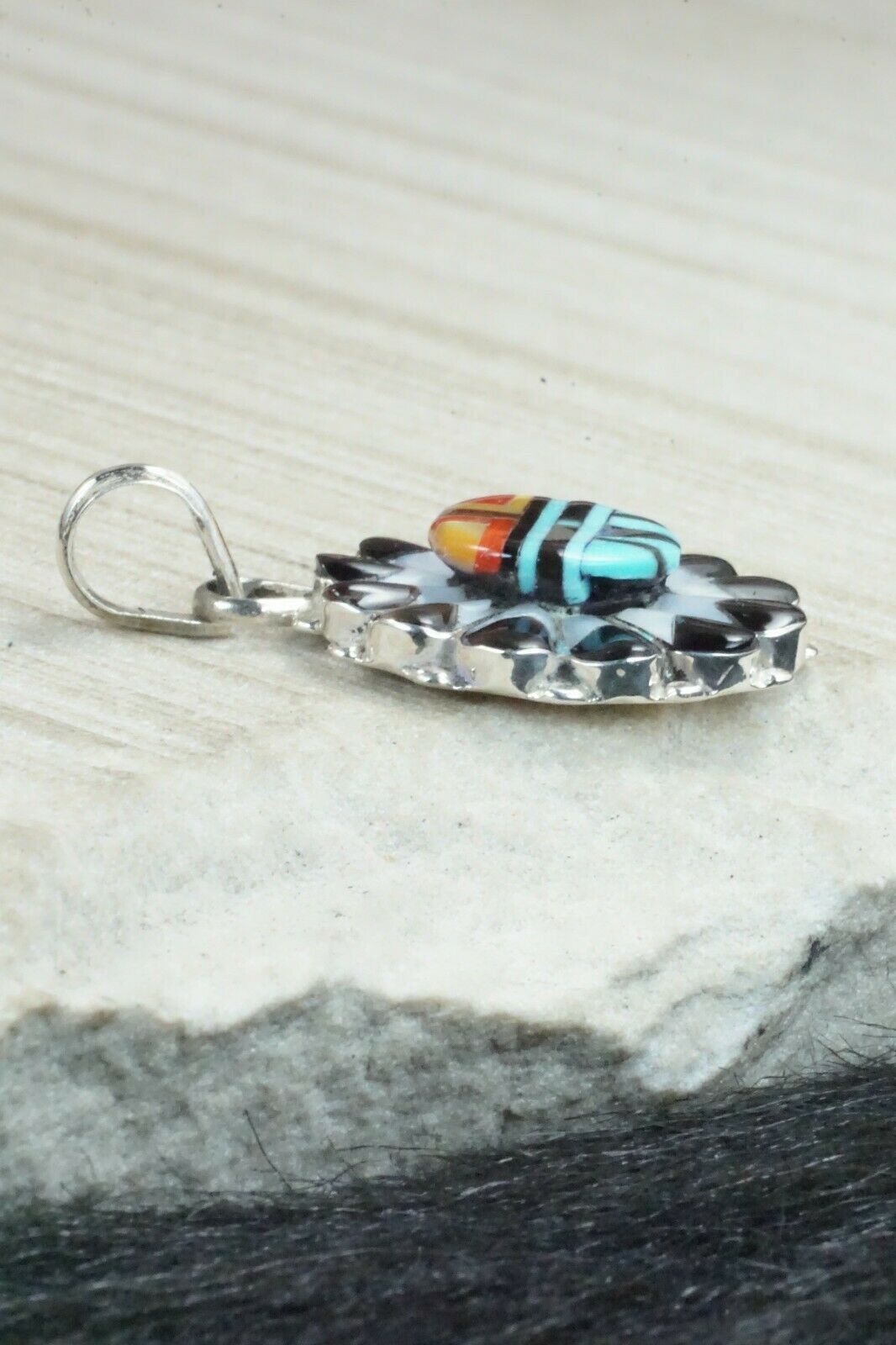 Multi Stone & Sterling Silver Pendant - Andrick Dewa