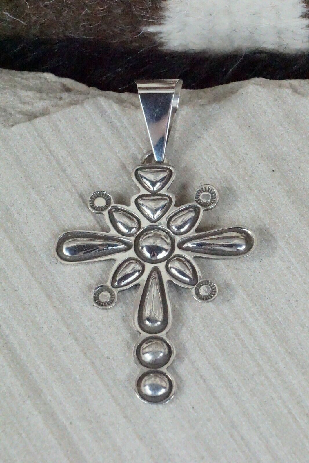 Sterling Silver Cross Pendant - Alex Sanchez - Navajo