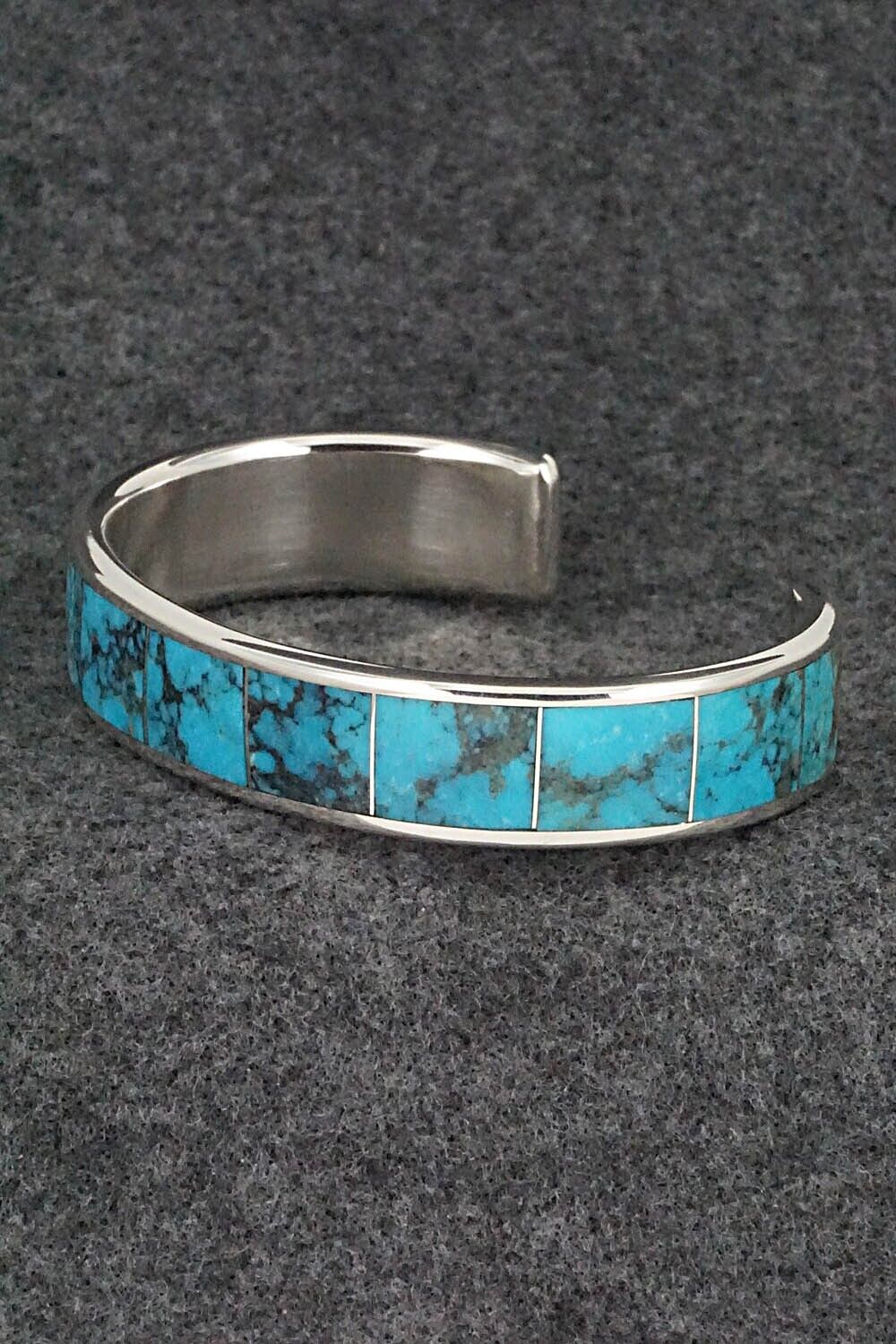 Turquoise & Sterling Silver Inlay Bracelet - Larry Loretto