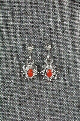 Coral & Sterling Silver Earrings - Sharon McCarthy