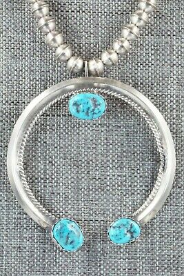 Turquoise & Sterling Silver Squash Blossom - Thomson Willie