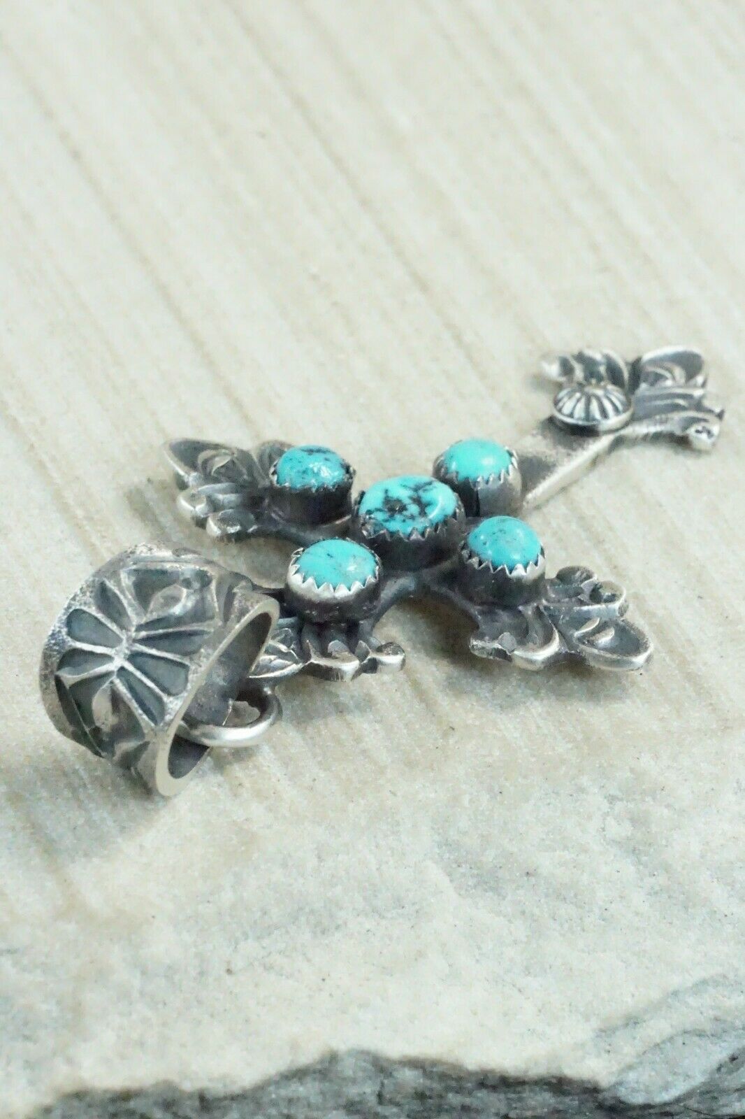 Turquoise and Sterling Silver Pendant - Eva & Linberg Billah