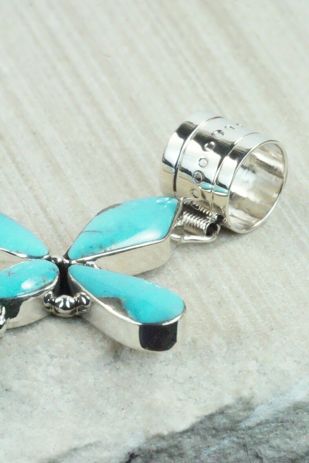 Turquoise and Sterling Silver Pendant - Jimson Belin - High Lonesome Trading