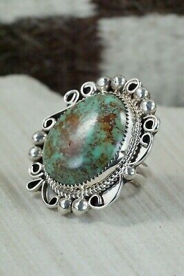 Turquoise and Sterling Silver Ring - Leslie Nez - Size 6.5