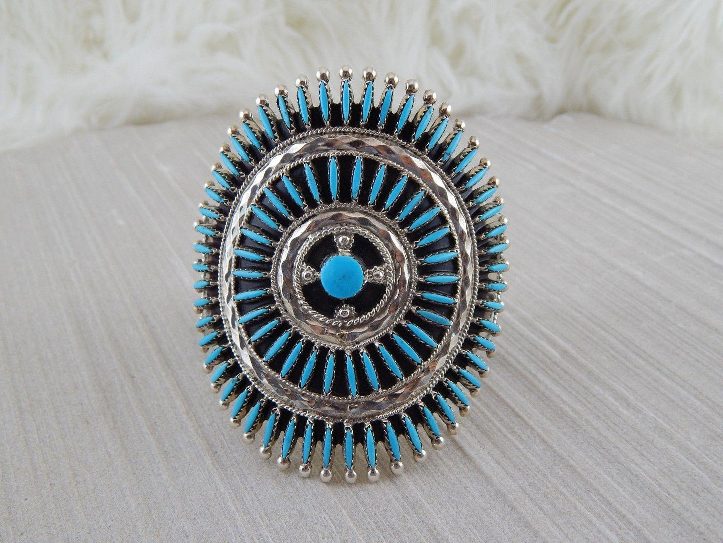 Zuni Sterling Silver & Turquoise Bracelet & Ring - Gerald Etsate - High Lonesome Trading