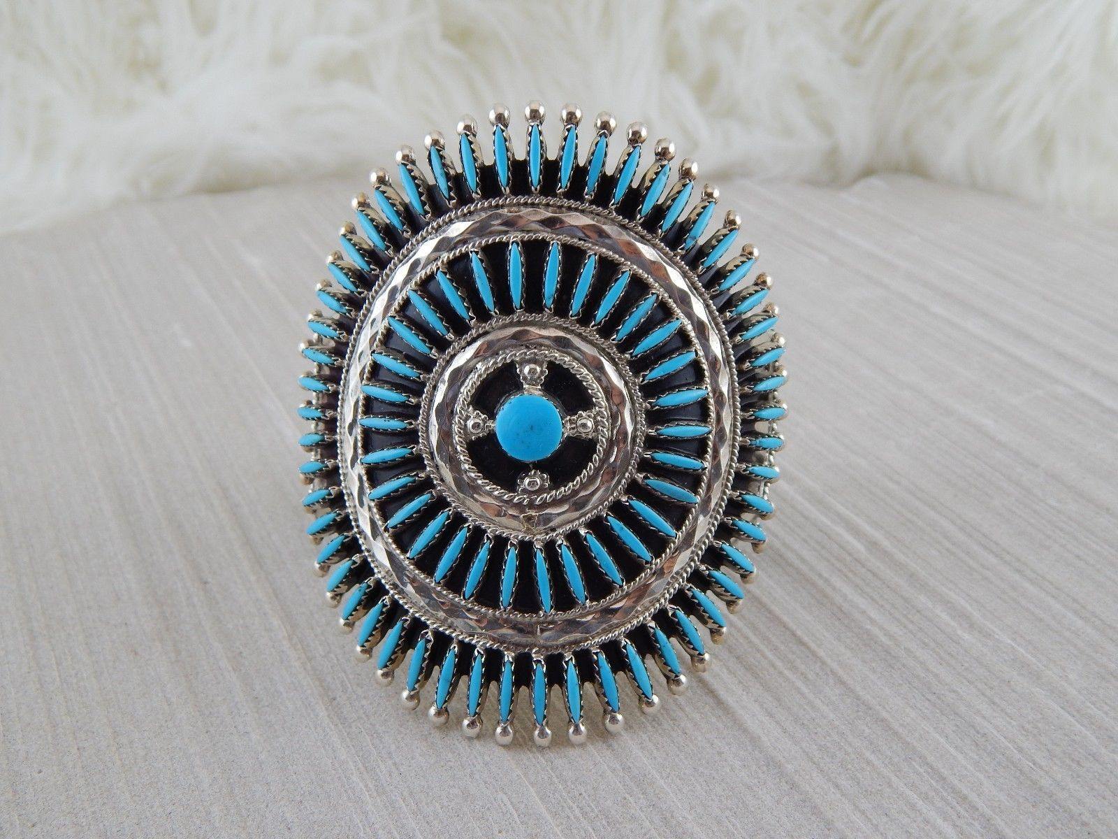 Zuni Sterling Silver & Turquoise Bracelet & Ring - Gerald Etsate - High Lonesome Trading