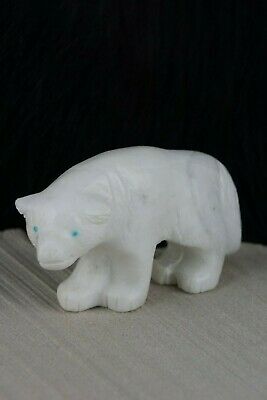 White Wolf Zuni Fetish Carving - Cody Nastacio - High Lonesome Trading