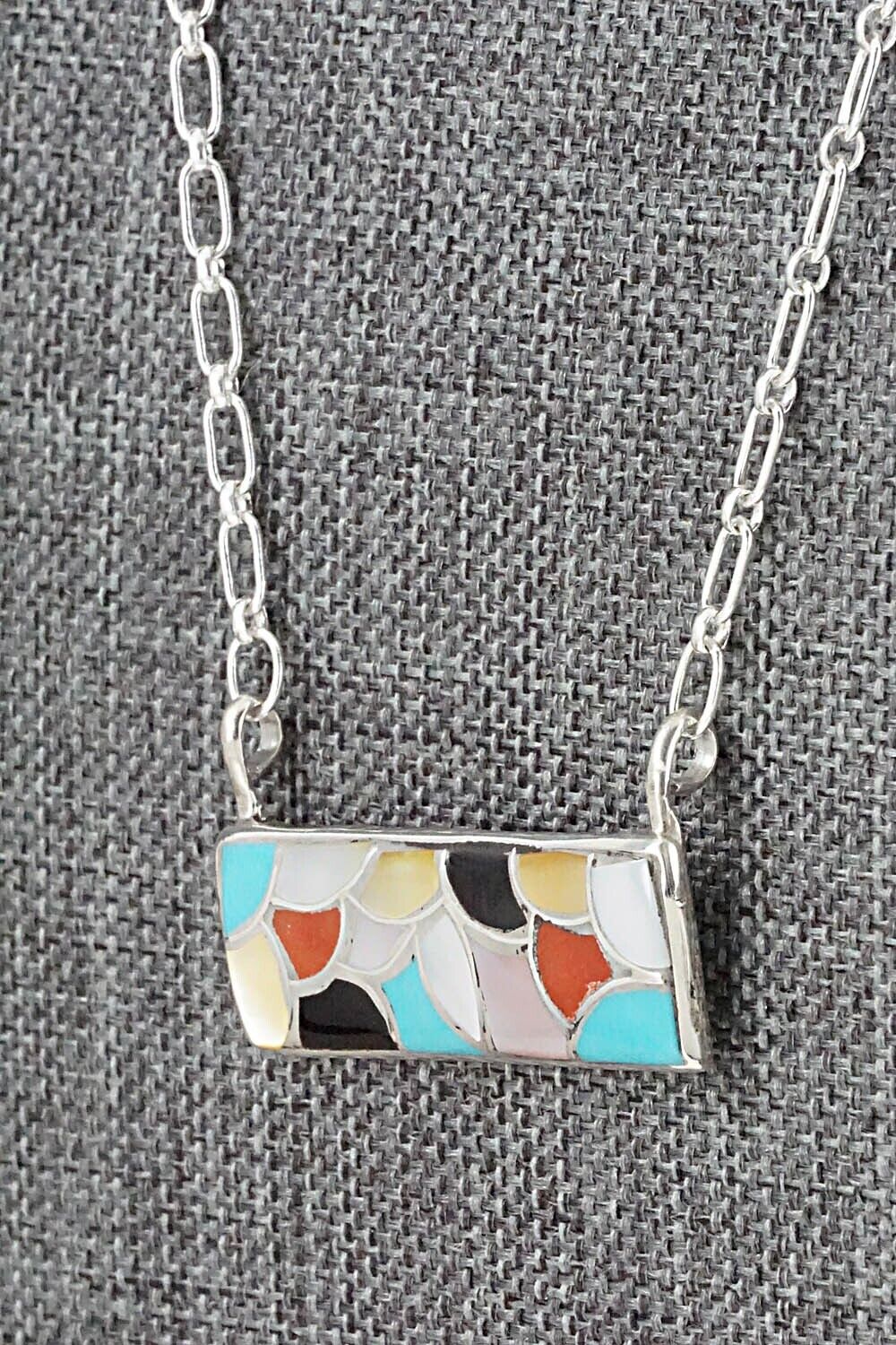 Multi Stone & Sterling Silver Necklace - Orena Leekya