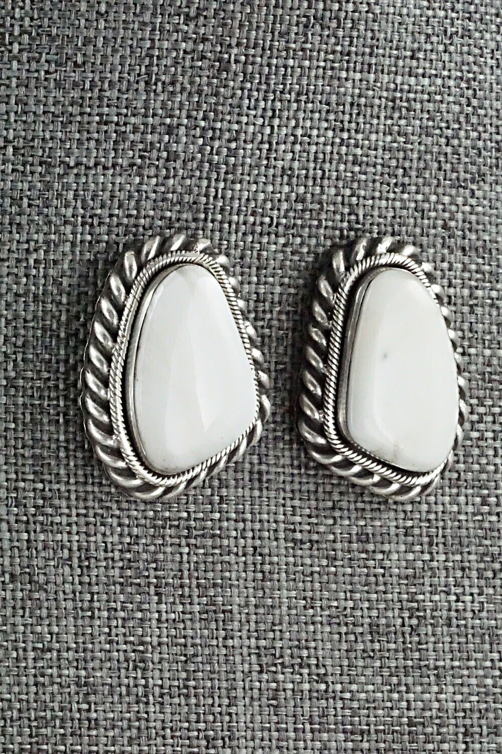 White Buffalo & Sterling Silver Earrings - Sharon McCarthy