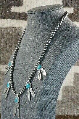 Navajo Turquoise & Sterling Silver Necklace - Bobby Platero