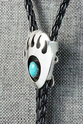 Turquoise & Sterling Silver Bolo Tie - Virginia Long
