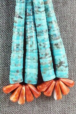 Turquoise & Spiny Oyster Necklace - Lupe Lovato
