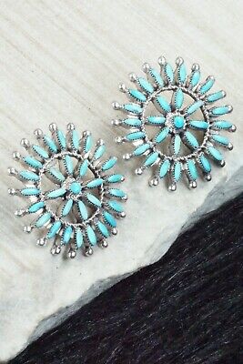 Turquoise & Sterling Silver Earrings - Amy Peynetsa