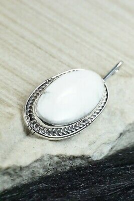 White Buffalo & Sterling Silver Pendant - T Benally