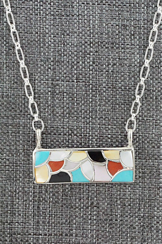 Multi Stone & Sterling Silver Necklace - Orena Leekya