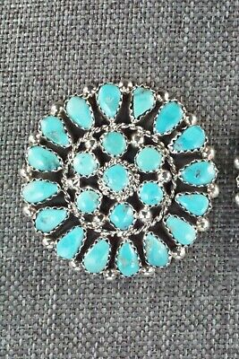 Turquoise & Sterling Silver Earrings - Eunise Wilson