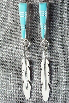 Turquoise & Sterling Silver Earrings - Terrence Panteah