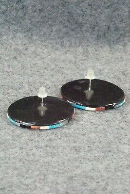 Multi Stone Inlay & Sterling Silver Earrings - Chaslyn Crespin