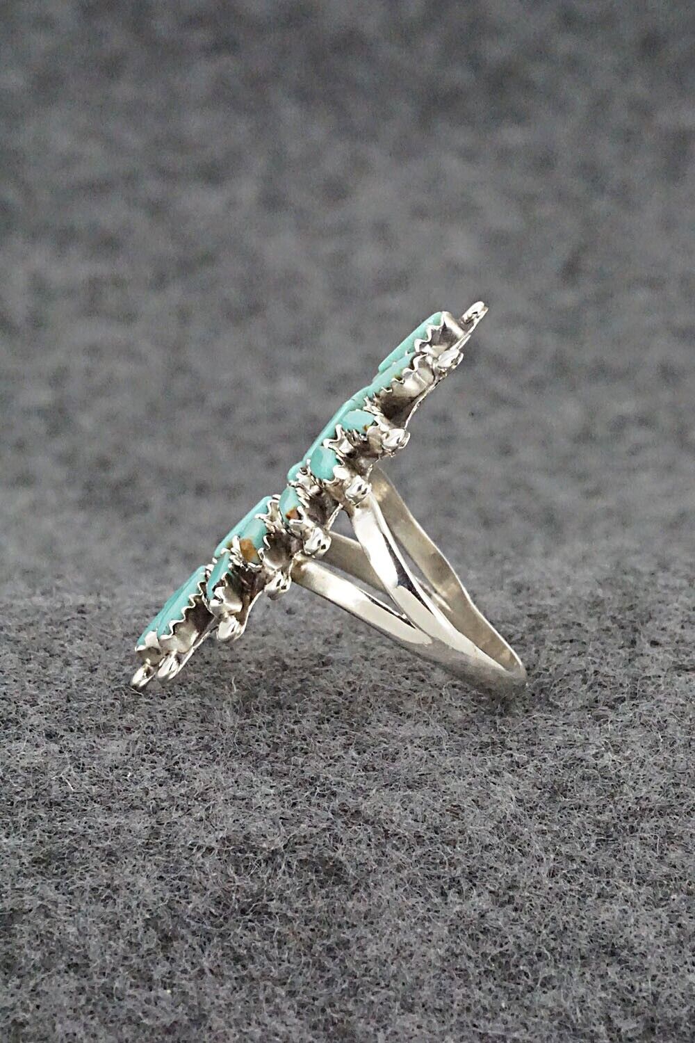 Turquoise & Sterling Silver Ring - Nathaniel Nez - Size 7