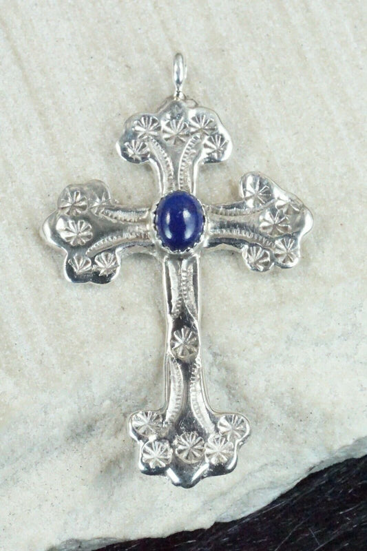 Lapis & Sterling Silver Pendant - Rochelle Bekis