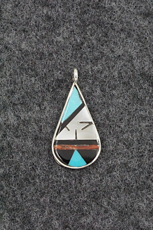 Multi Stone & Sterling Silver Pendant - Rhianna Kallestewa