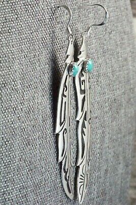 Turquoise & Sterling Silver Earrings - Richard Singer