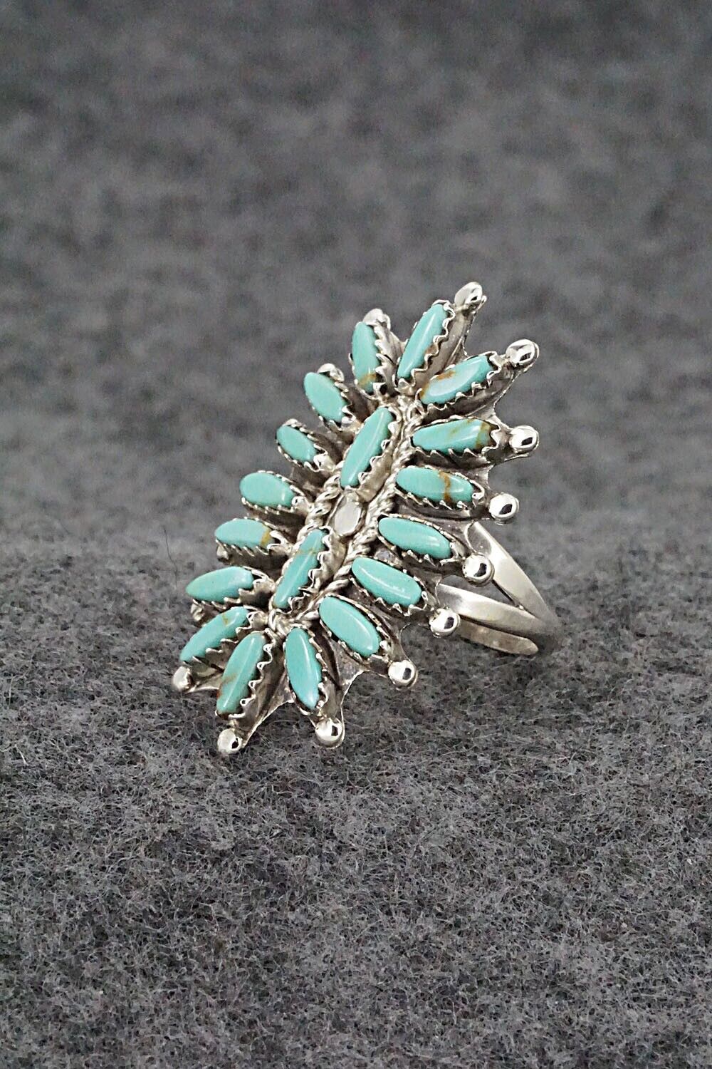 Turquoise & Sterling Silver Ring - Nathaniel Nez - Size 6