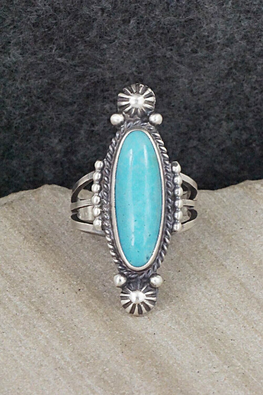 Turquoise & Sterling Silver Ring - Samuel Yellowhair - Size 5.75