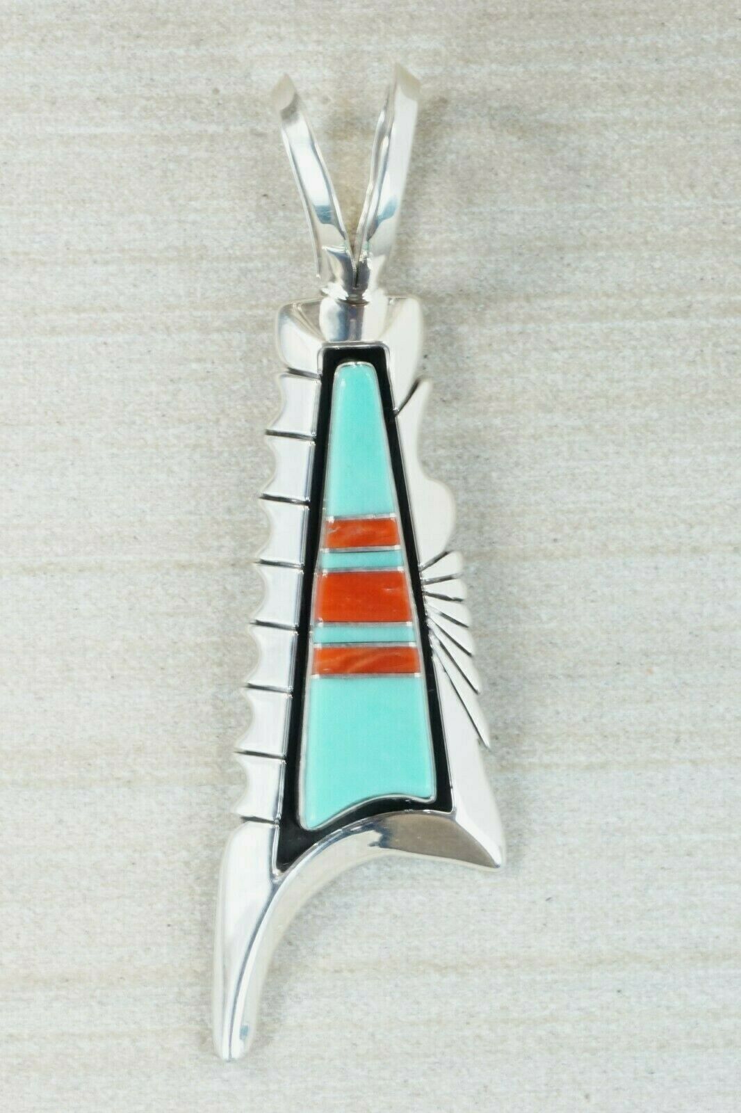 Navajo Turquoise and Sterling Silver Pendant - Jimson Belin