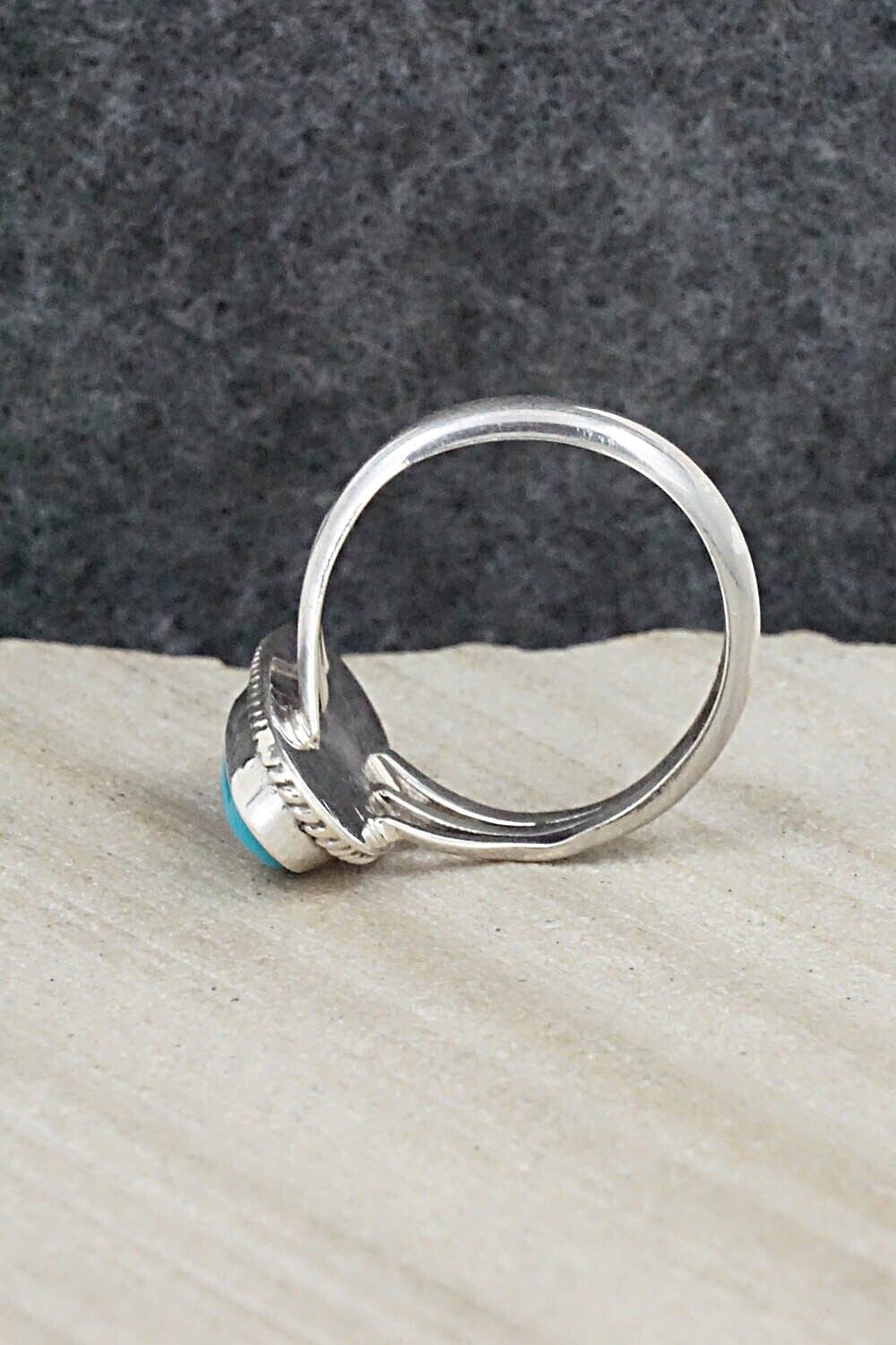 Turquoise & Sterling Silver Ring - Mark Barney - Size 8.5