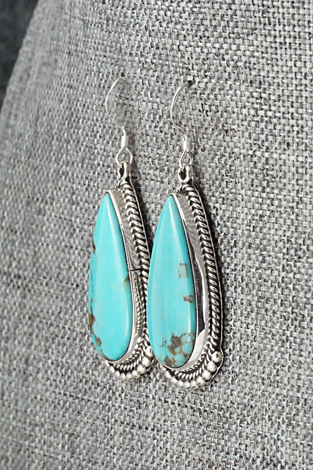 Turquoise & Sterling Silver Earrings - Verdie Betone