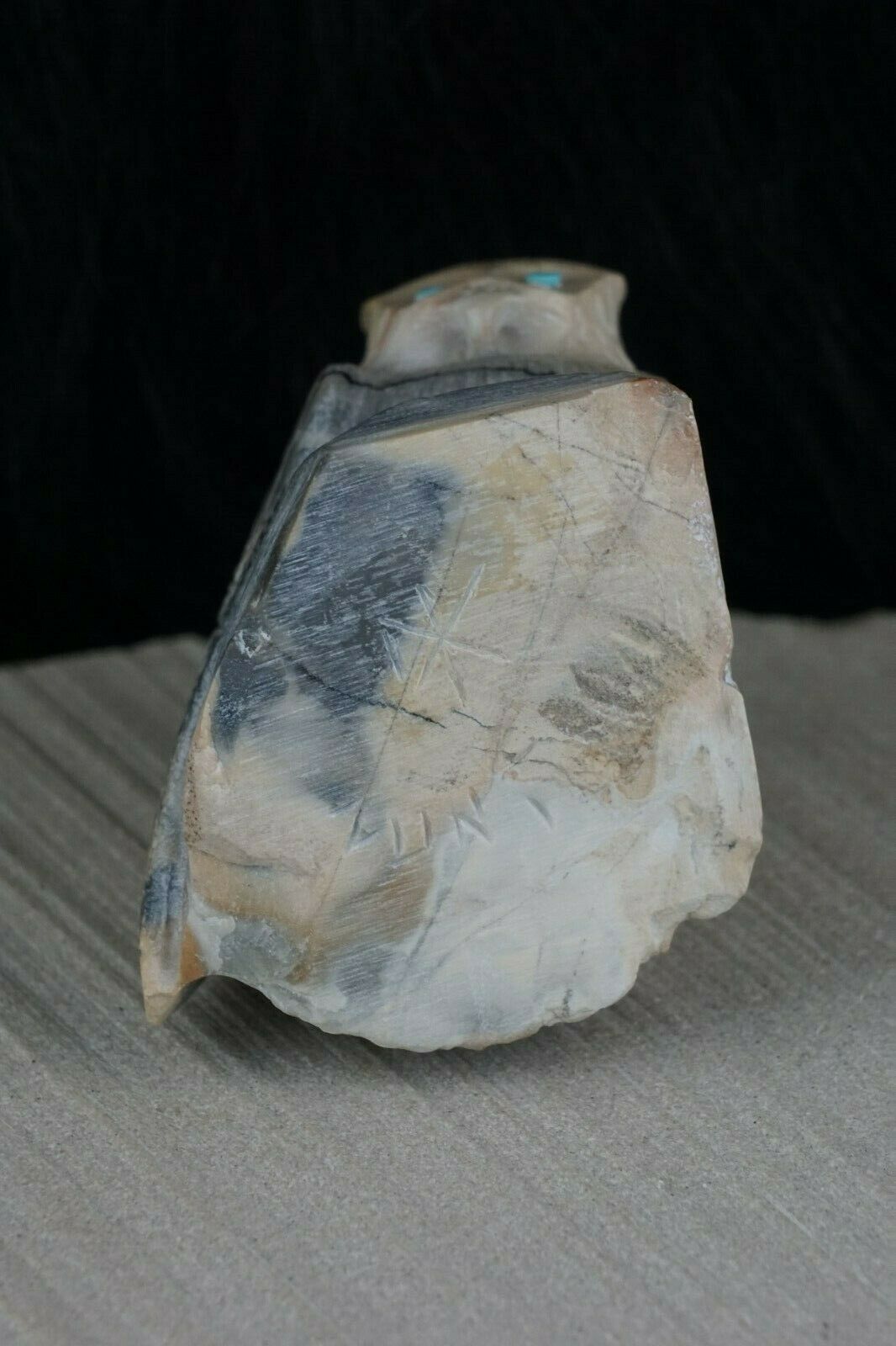 Owl Zuni Fetish Carving - Derrick Kaamasee - High Lonesome Trading