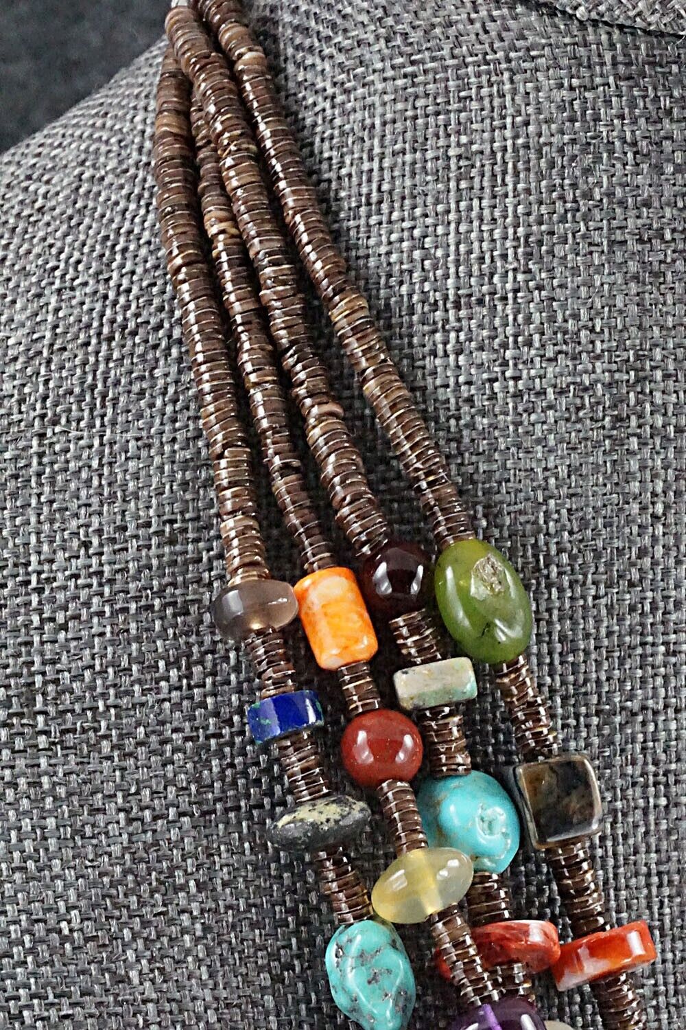 Multi Stone and Sterling Silver Necklace - Helen Tsosie